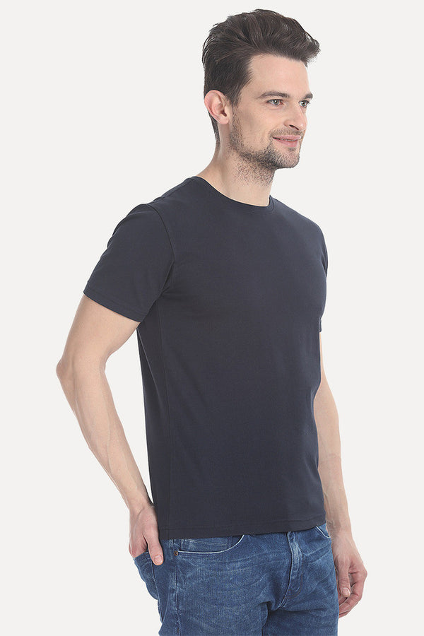 Crew Neck Slight Stretch Solid Tee