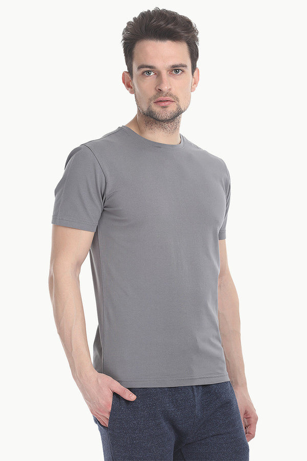 Crew Neck Slight Stretch Solid Tee