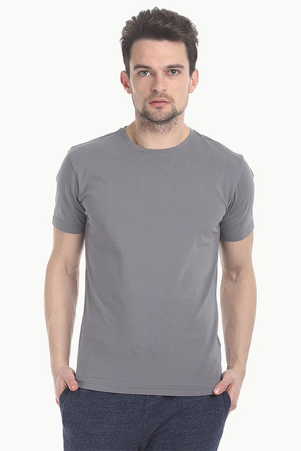 Crew Neck Slight Stretch Solid Tee