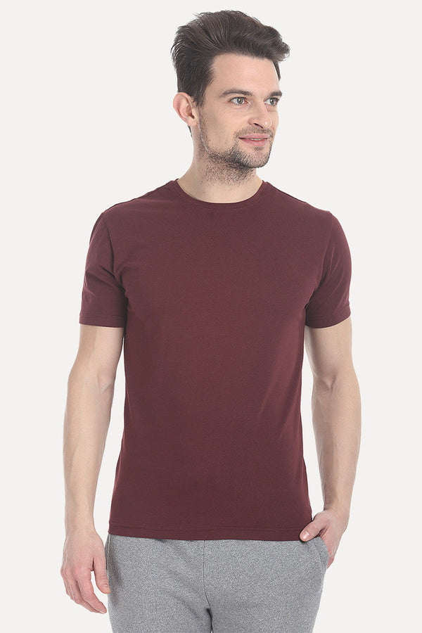 Crew Neck Slight Stretch Solid Tee