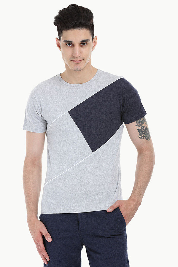 Cross Block Slub Tee