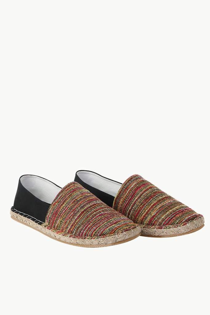 Dobby Red Detail Ikat Espadrilles