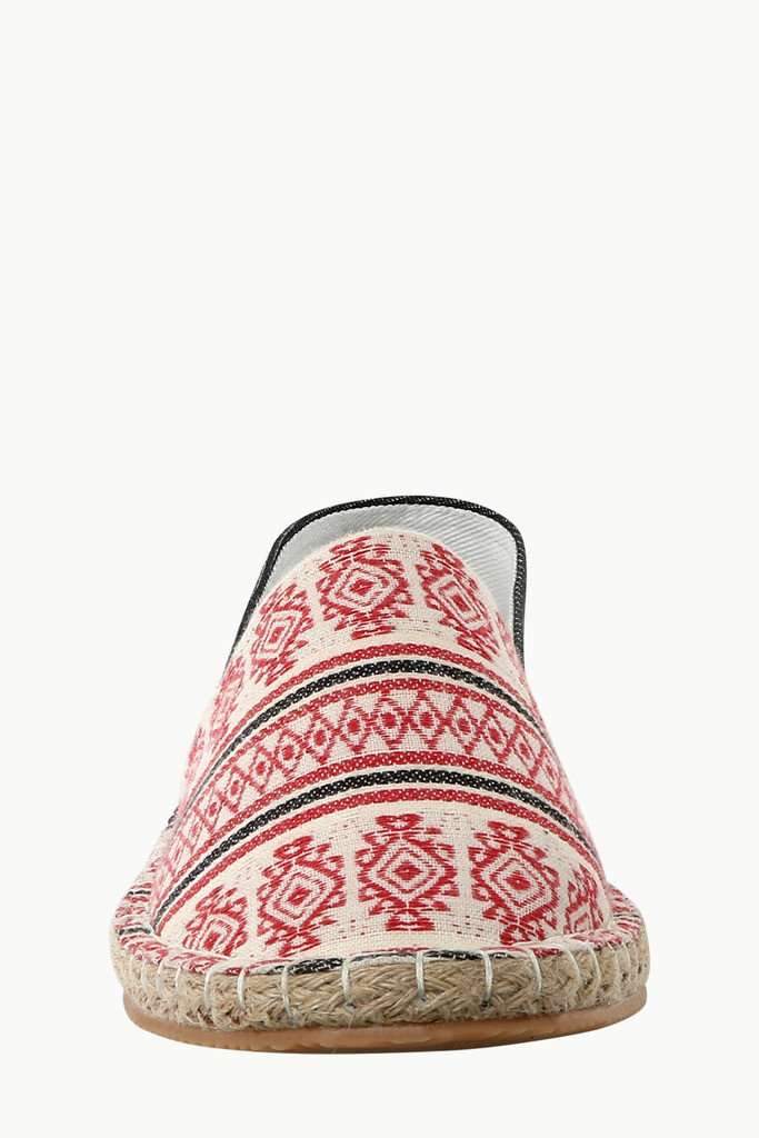 Dobby Red Tribal Print Espadrilles