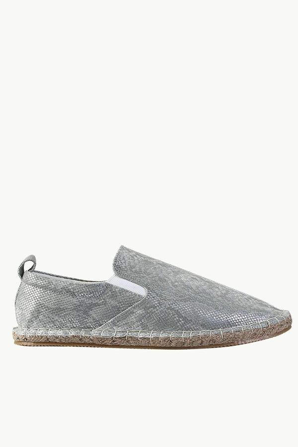 Faux Leather with Side Elastic Espadrilles