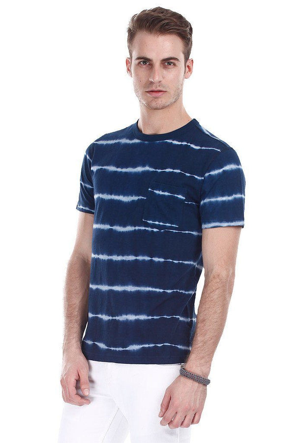 Indigo Crew Neck Tie Dye Tee