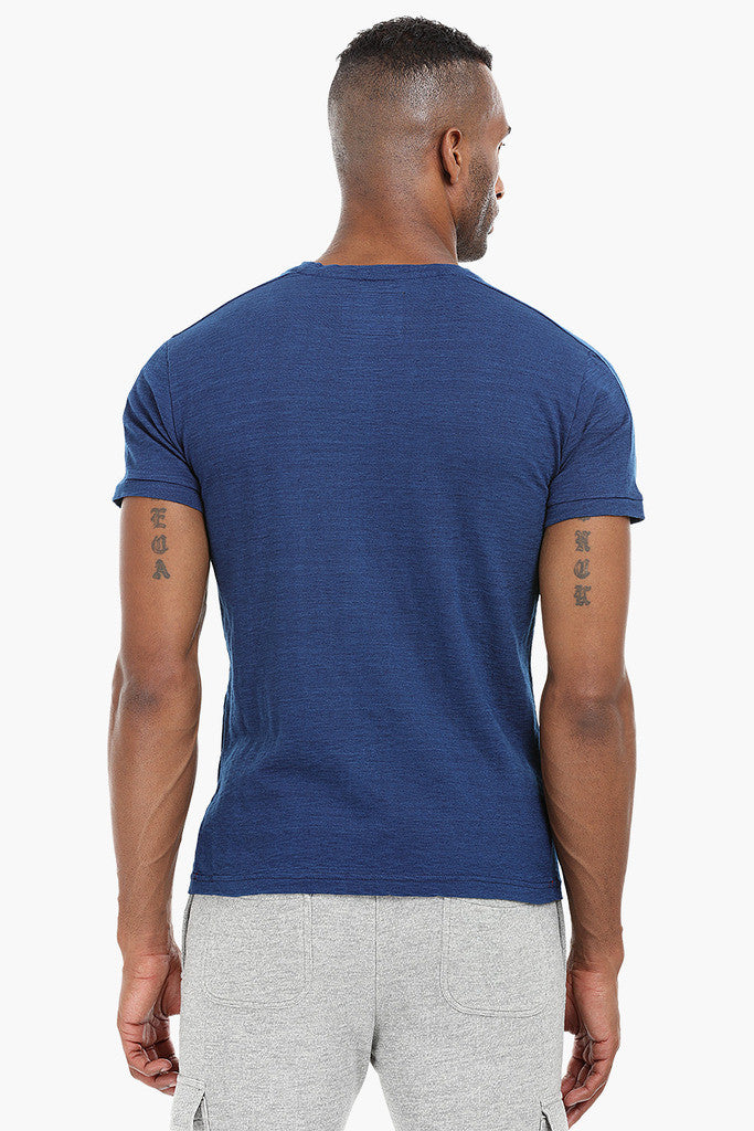 Indigo Panel Cotton T-Shirt