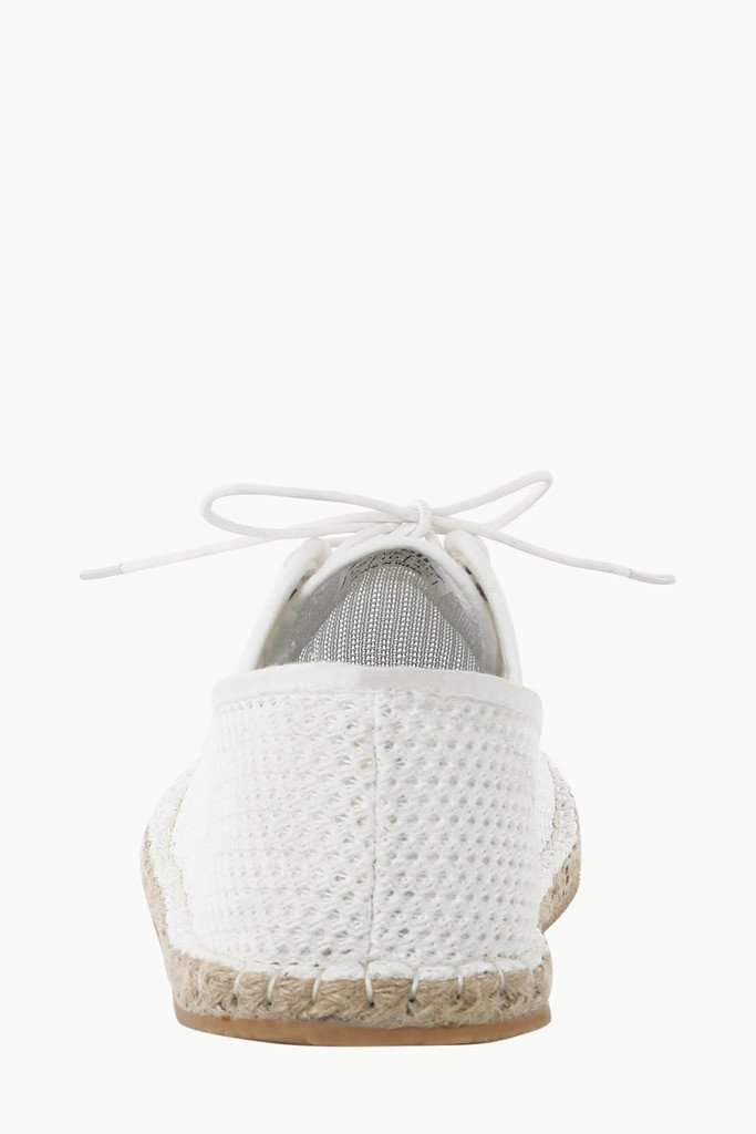 Lace Up White Mesh Espadrilles