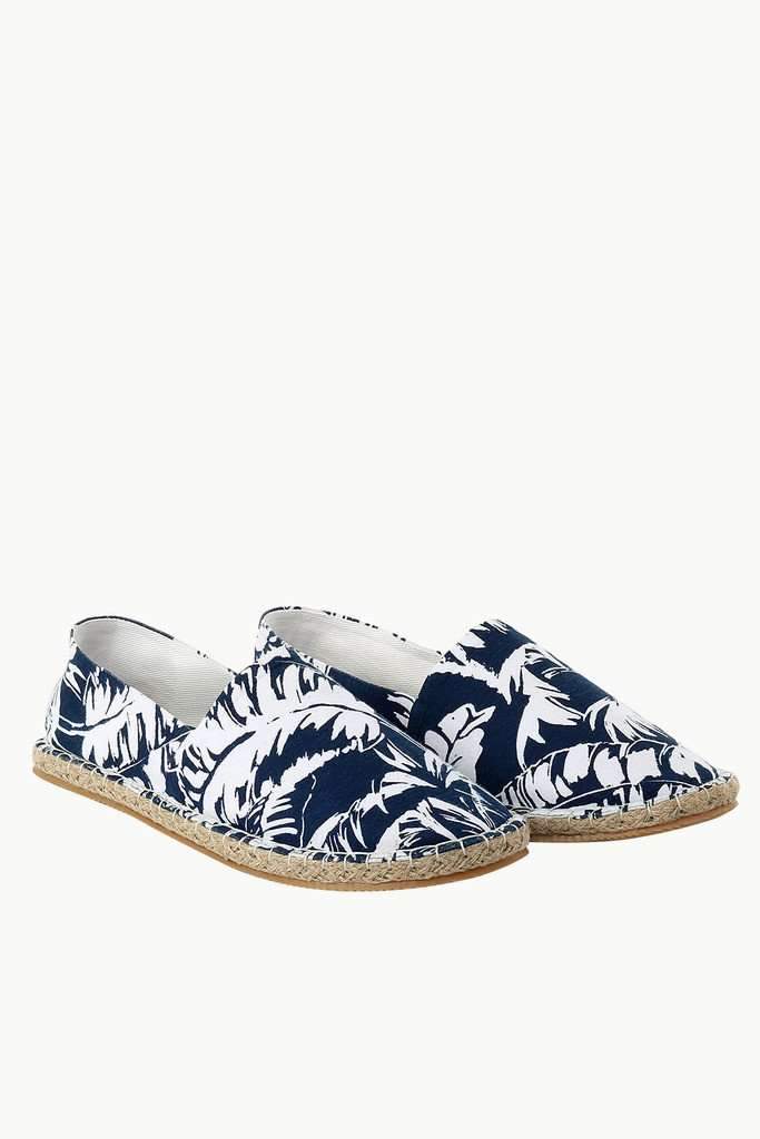 Leaf Print Beach Espadrilles