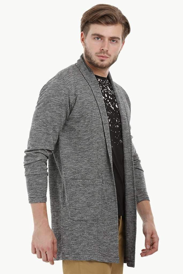 Longline Open Grey Cardigan