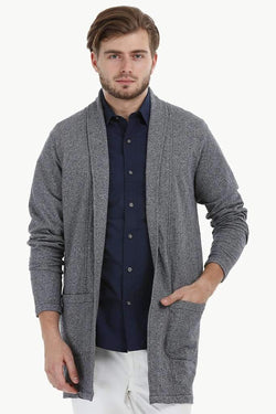 Longline Open Navy Cardigan