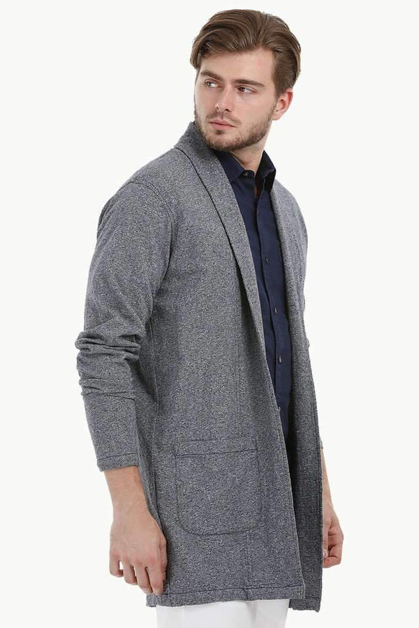 Longline Open Navy Cardigan