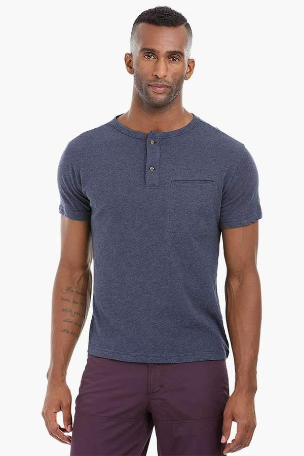 Short Sleeve Henley Cotton T-Shirt