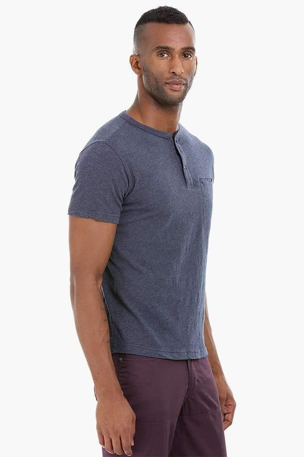 Short Sleeve Henley Cotton T-Shirt