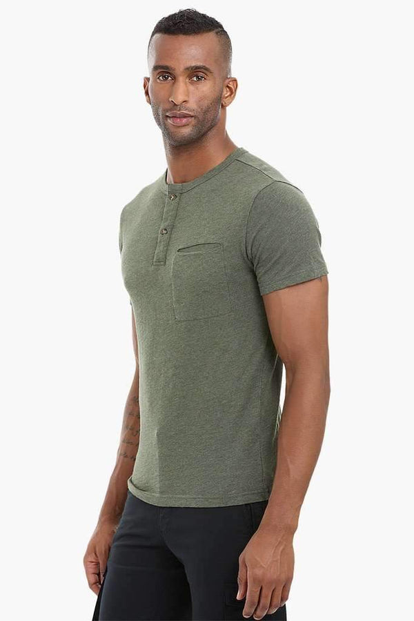 Short Sleeve Henley Cotton T-Shirt