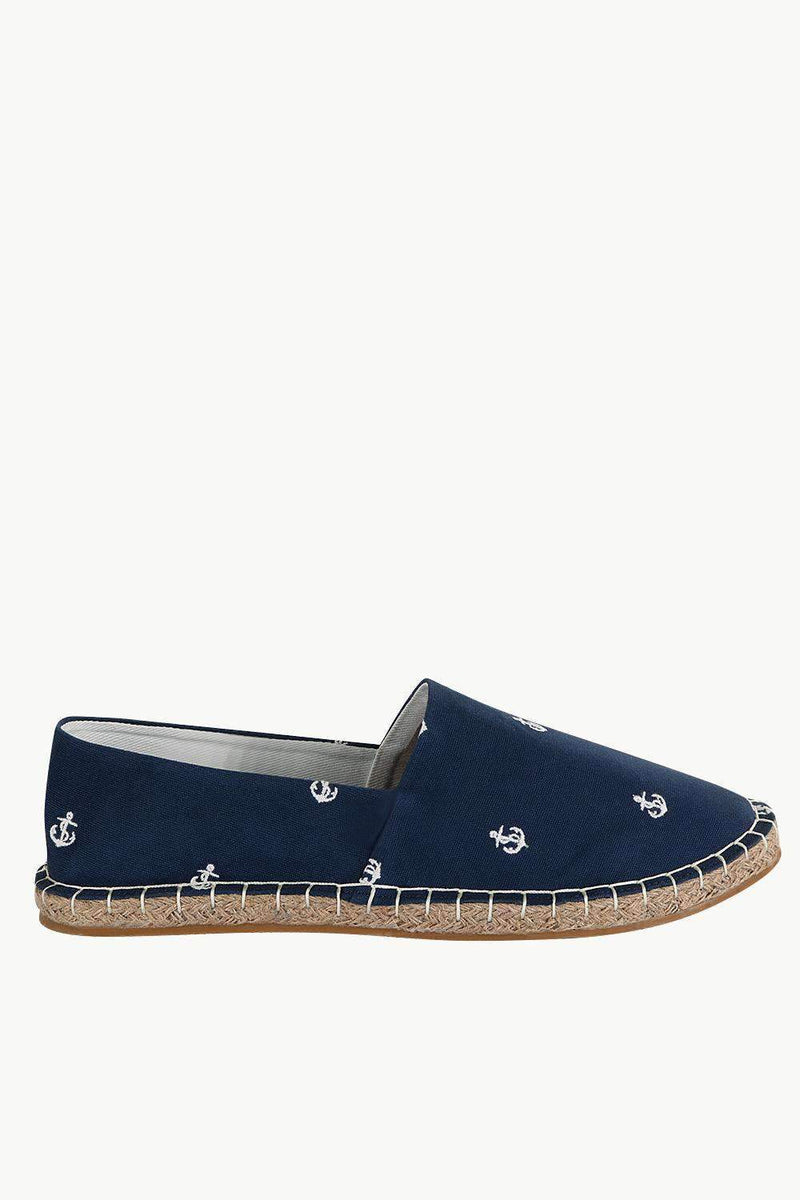 Mens Anchor Embroidered Espadrilles