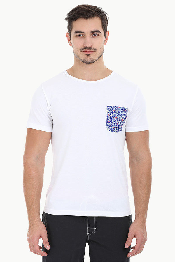 Nylon Printed Pocket Short Sleeve Tee