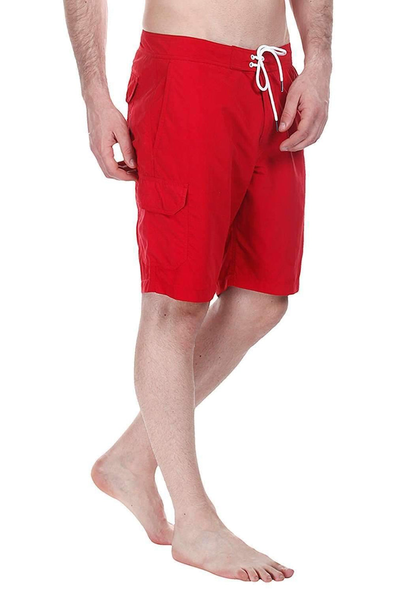 Nylon Quick Dry Swim Boardshorts With Side Cargo Pocket