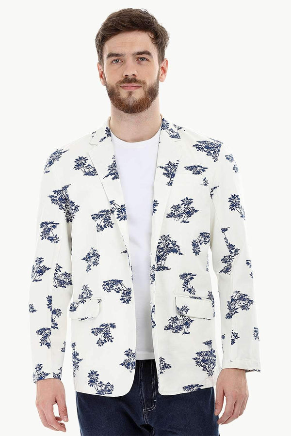 Palm Tree Print Summer Blazer