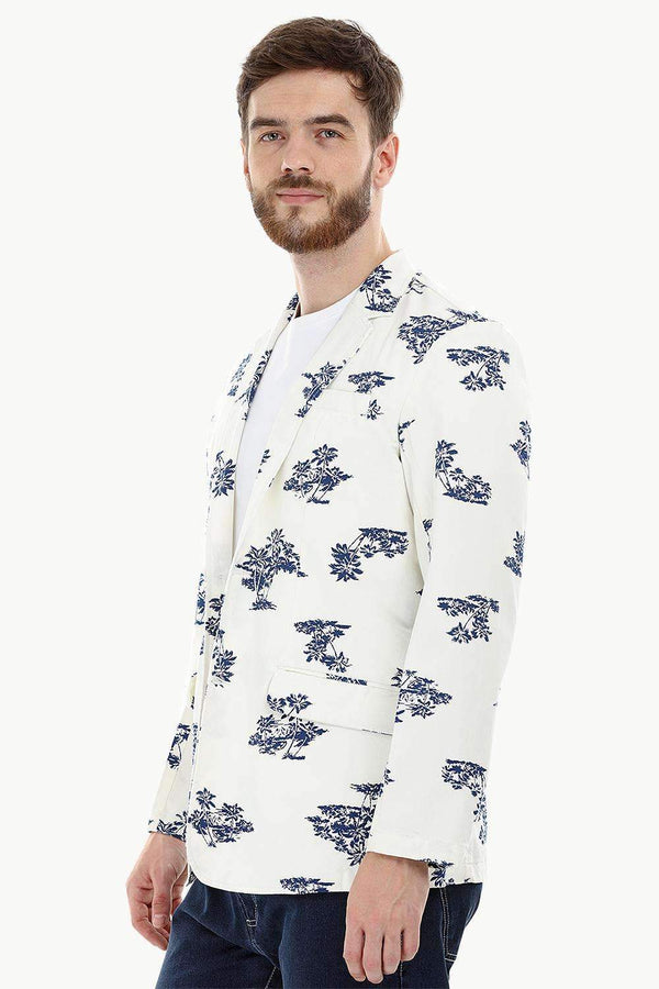 Palm Tree Print Summer Blazer