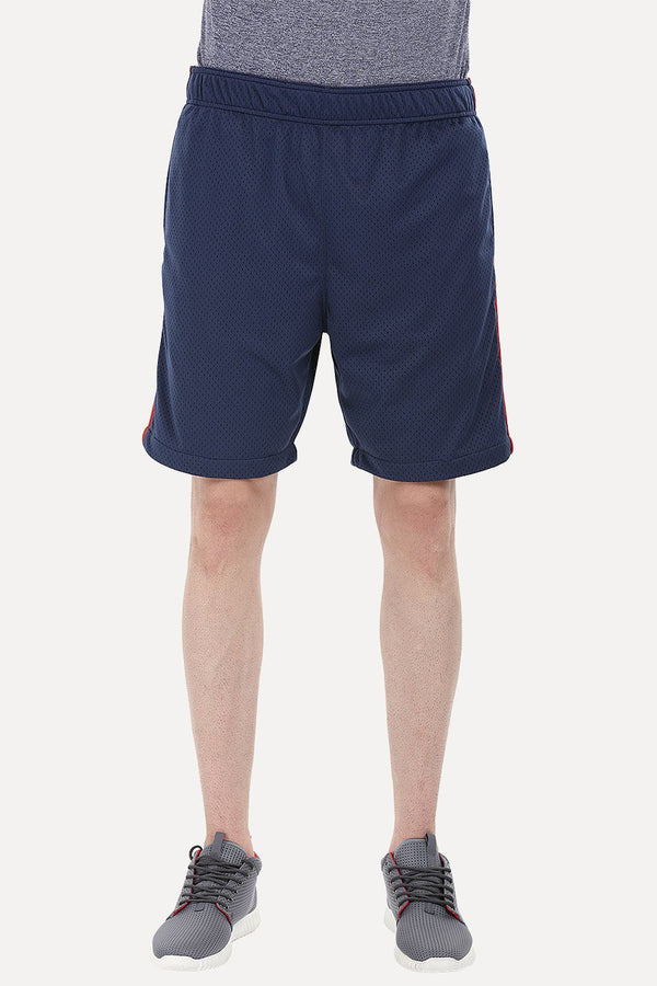 Polyester Mesh Shorts with Racing Stripes