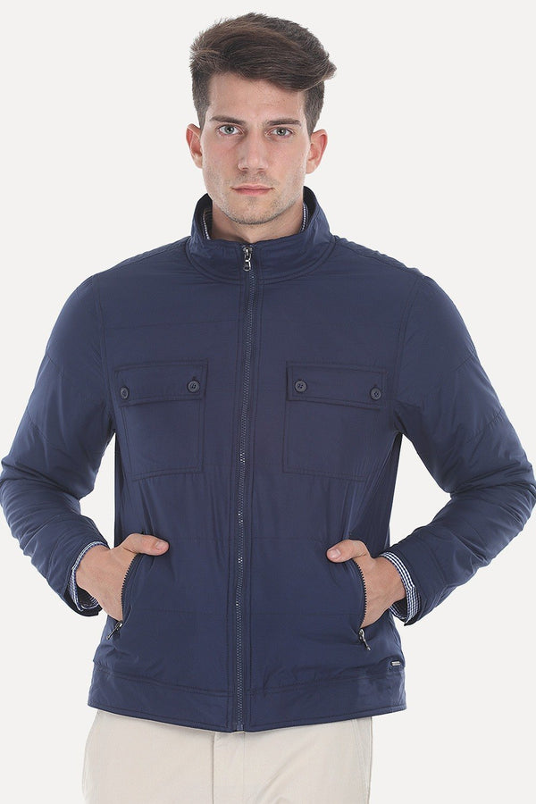 Polyester Padded Full Sleeves Cire Jacket