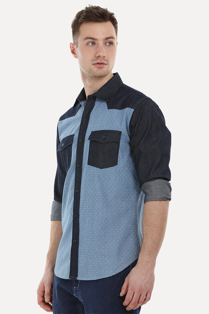 Printed Cut and Sew Casual Shirt