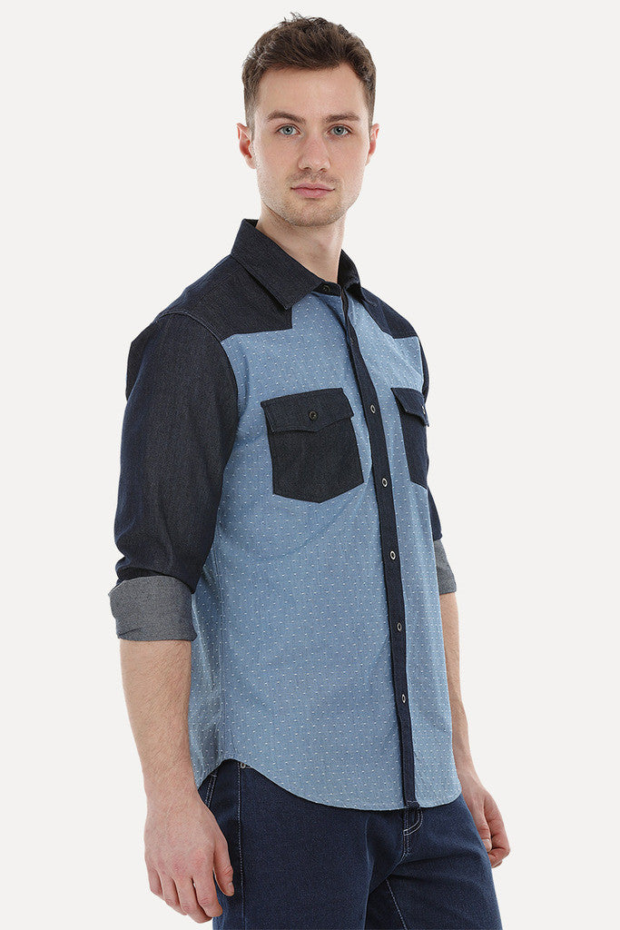 Printed Cut and Sew Casual Shirt