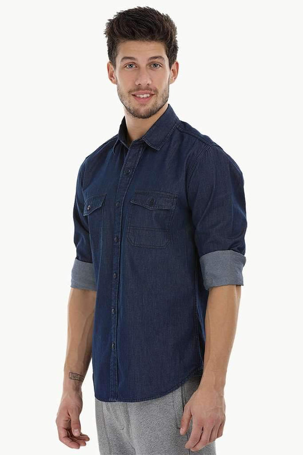 Quilted Patch Denim Shirt