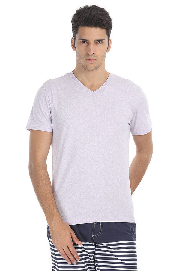 Short Sleeve Soft Heather V Neck Tee