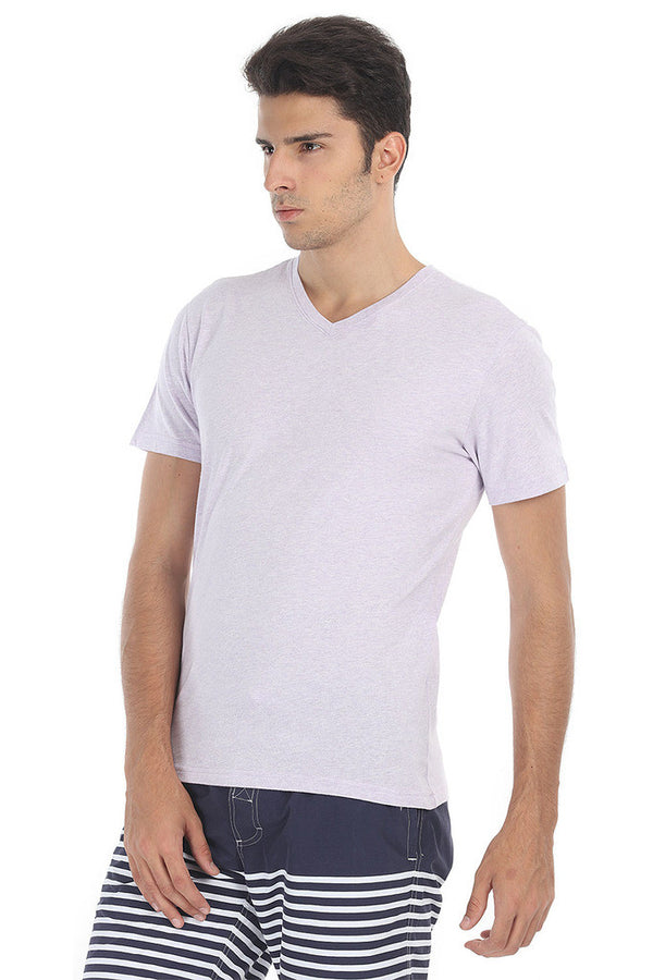 Short Sleeve Soft Heather V Neck Tee