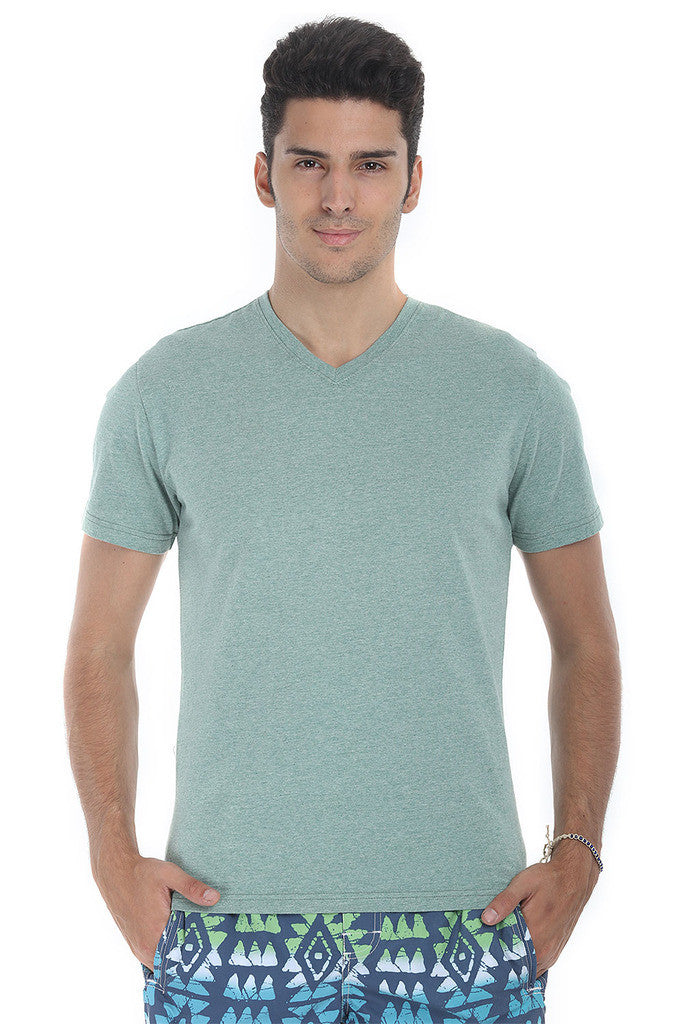 Short Sleeve Soft Heather V Neck Tee