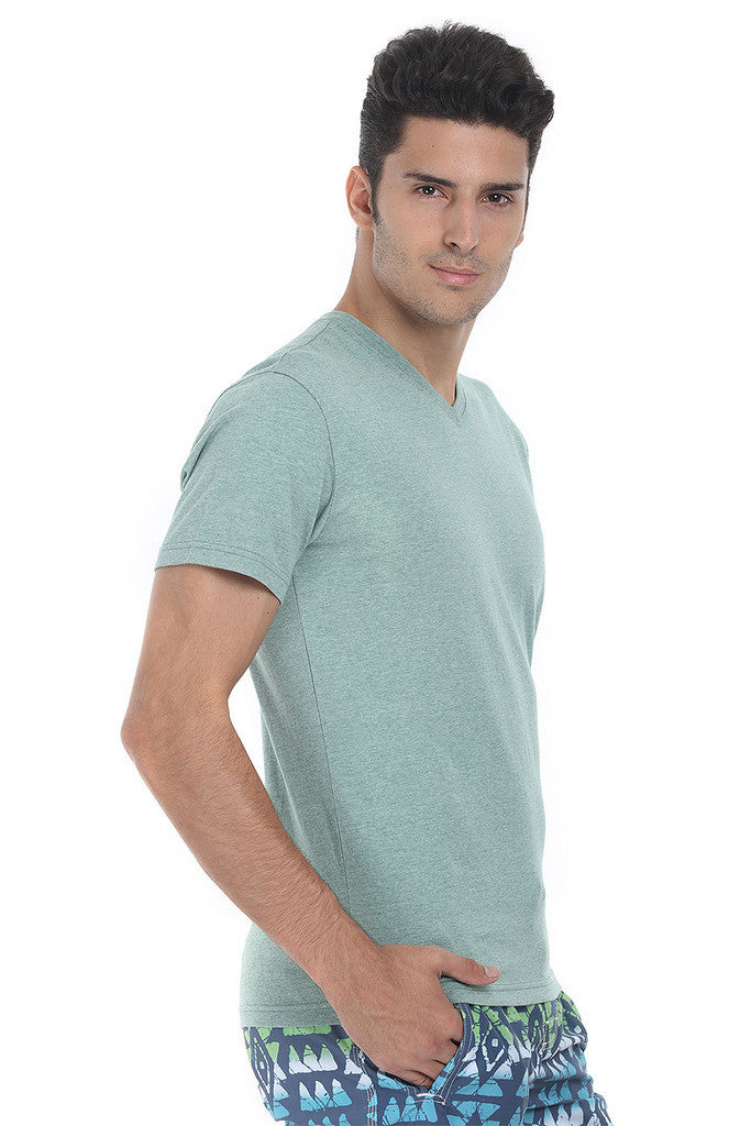 Short Sleeve Soft Heather V Neck Tee