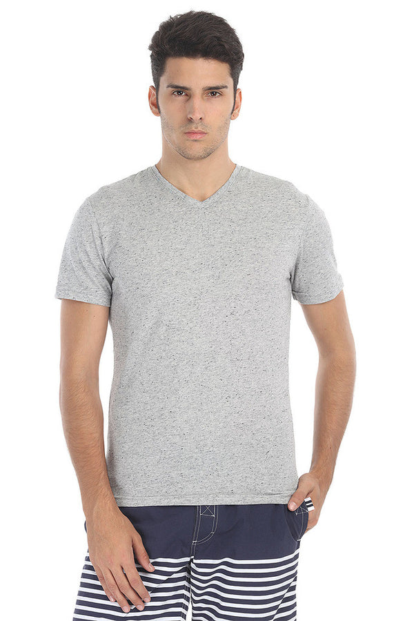 Short Sleeve Soft Heather V Neck Tee