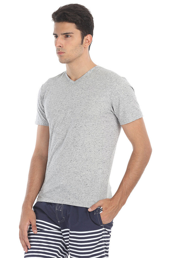 Short Sleeve Soft Heather V Neck Tee