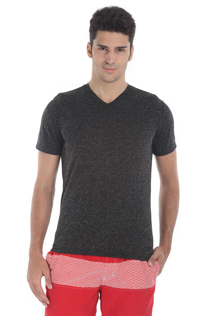 Short Sleeve Soft Heather V Neck Tee