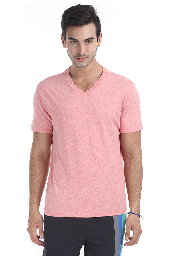 Short Sleeve Soft Heather V Neck Tee