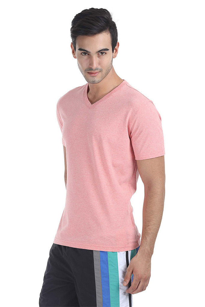 Short Sleeve Soft Heather V Neck Tee