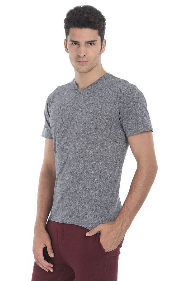 Short Sleeve Soft Heather V Neck Tee