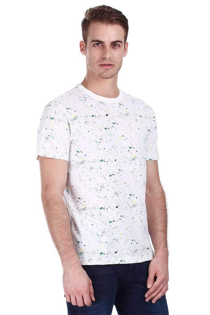 Short Sleeve Soft Heather Wave Print Tee