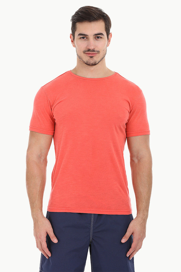 Solid Garment Dyed Slub Short Sleeve Tee