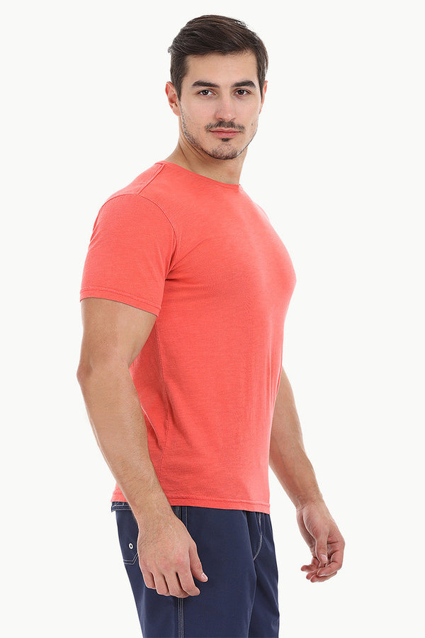 Solid Garment Dyed Slub Short Sleeve Tee