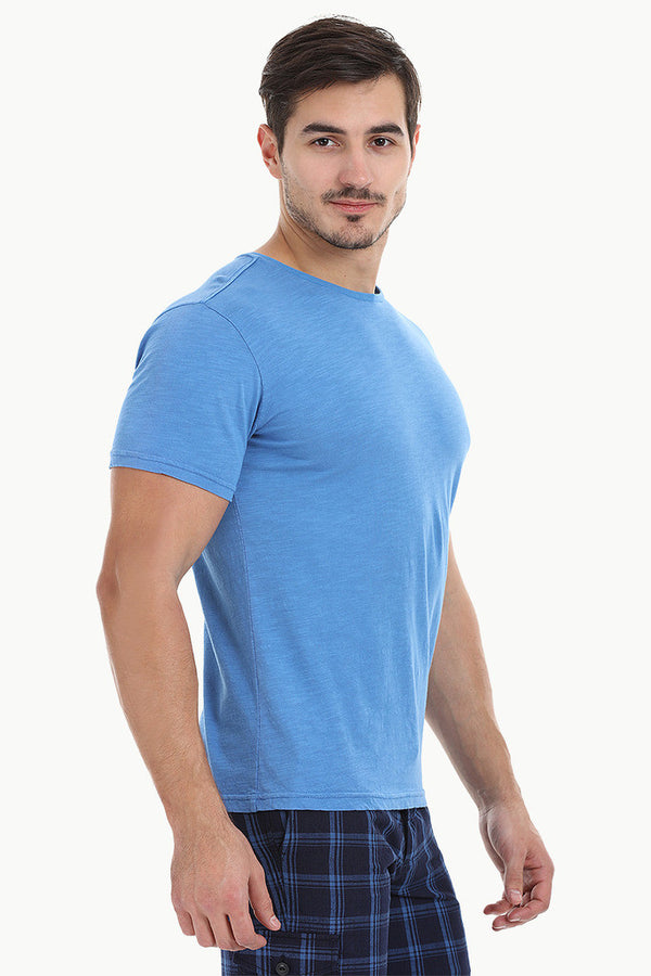 Solid Garment Dyed Slub Short Sleeve Tee