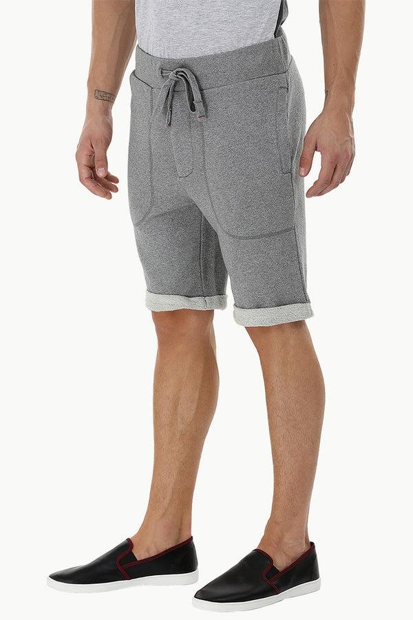 Solid Rolled Up Hem Shorts