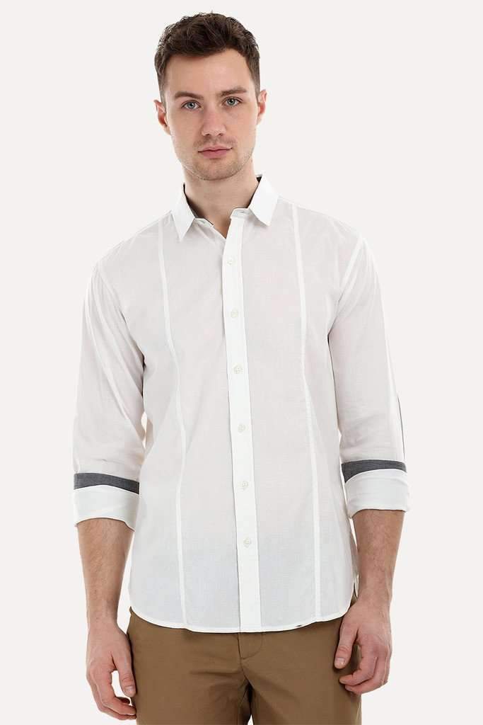 Solid Shirt with Elbow Patches