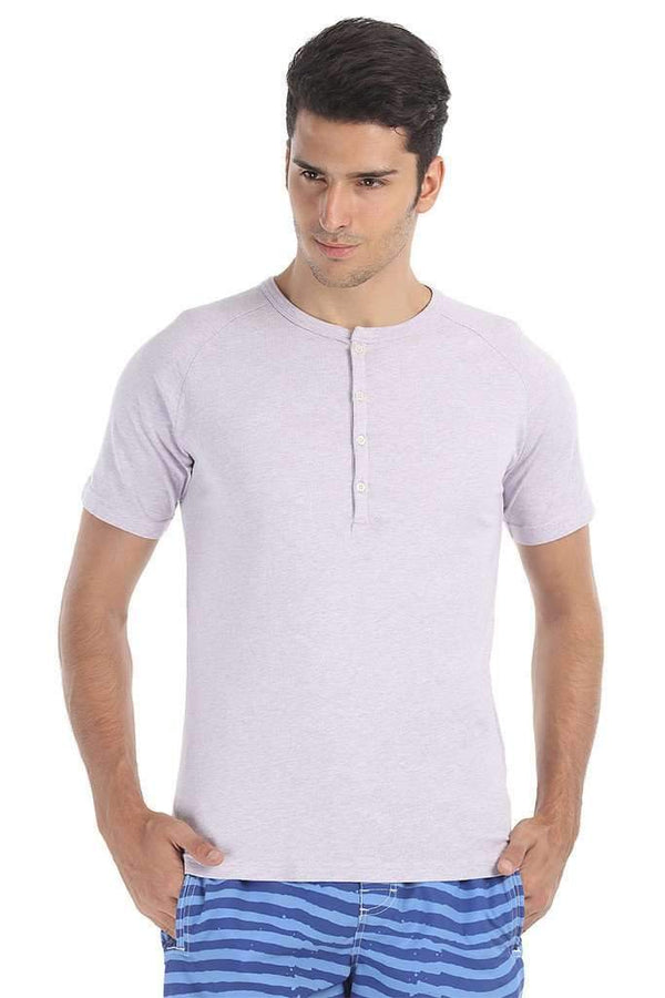 Solid Soft Cotton Knit Henley