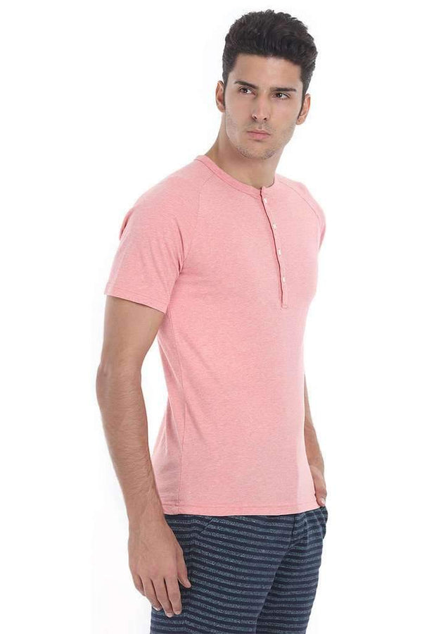 Solid Soft Cotton Knit Henley