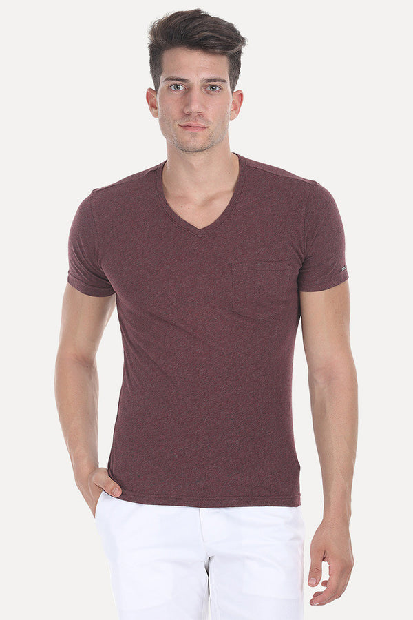 Solid Soft Heather V Neck Tee