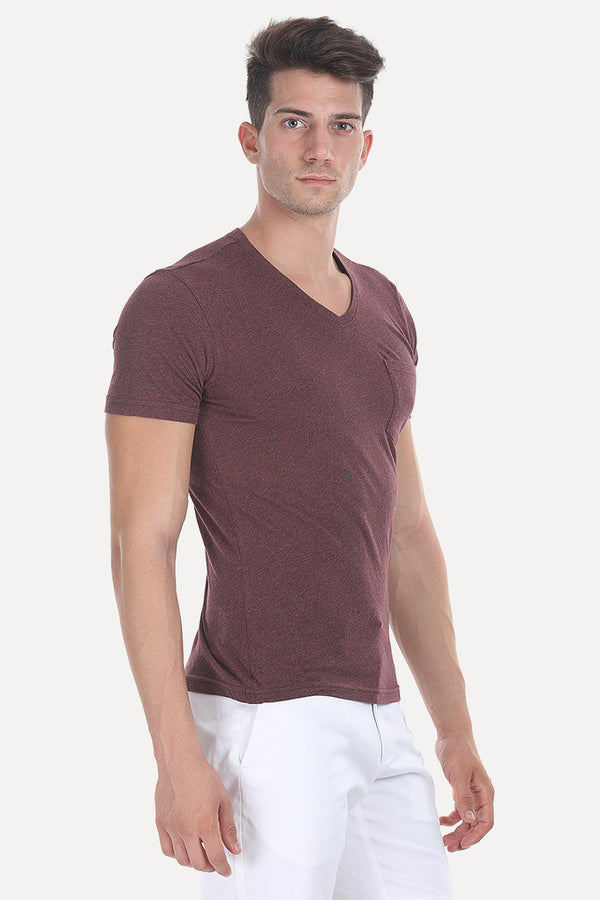 Solid Soft Heather V Neck Tee