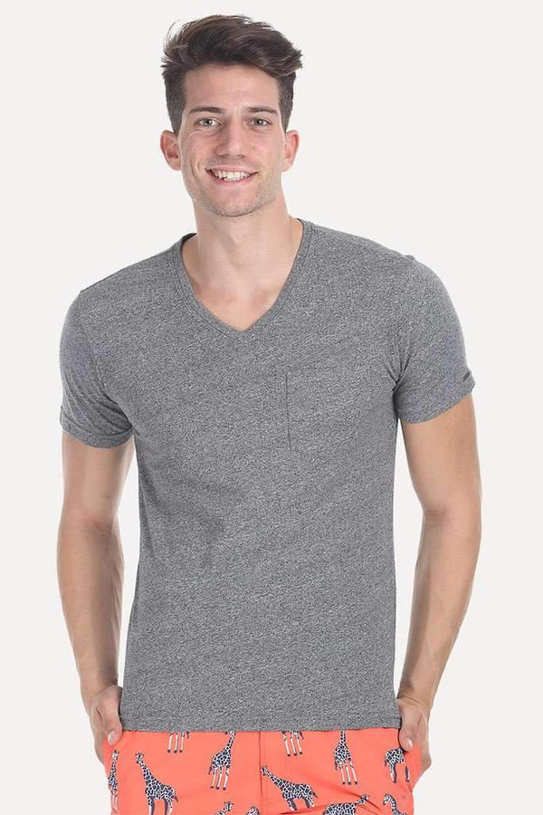 Solid Soft Heather V Neck Tee