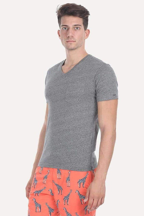 Solid Soft Heather V Neck Tee